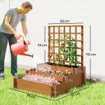 Floreira de 3 Níveis com Treliça Hortal Vertical com Tecido não Tecido para Cultivos de Verduras Flores 95x95x110 cm Castanho