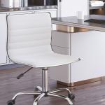 Cadeira de Escritório sem Apoio para os Braços Cadeira de Escritório Giratória com Altura Ajustável 48x52x78 - 90 cm Branco