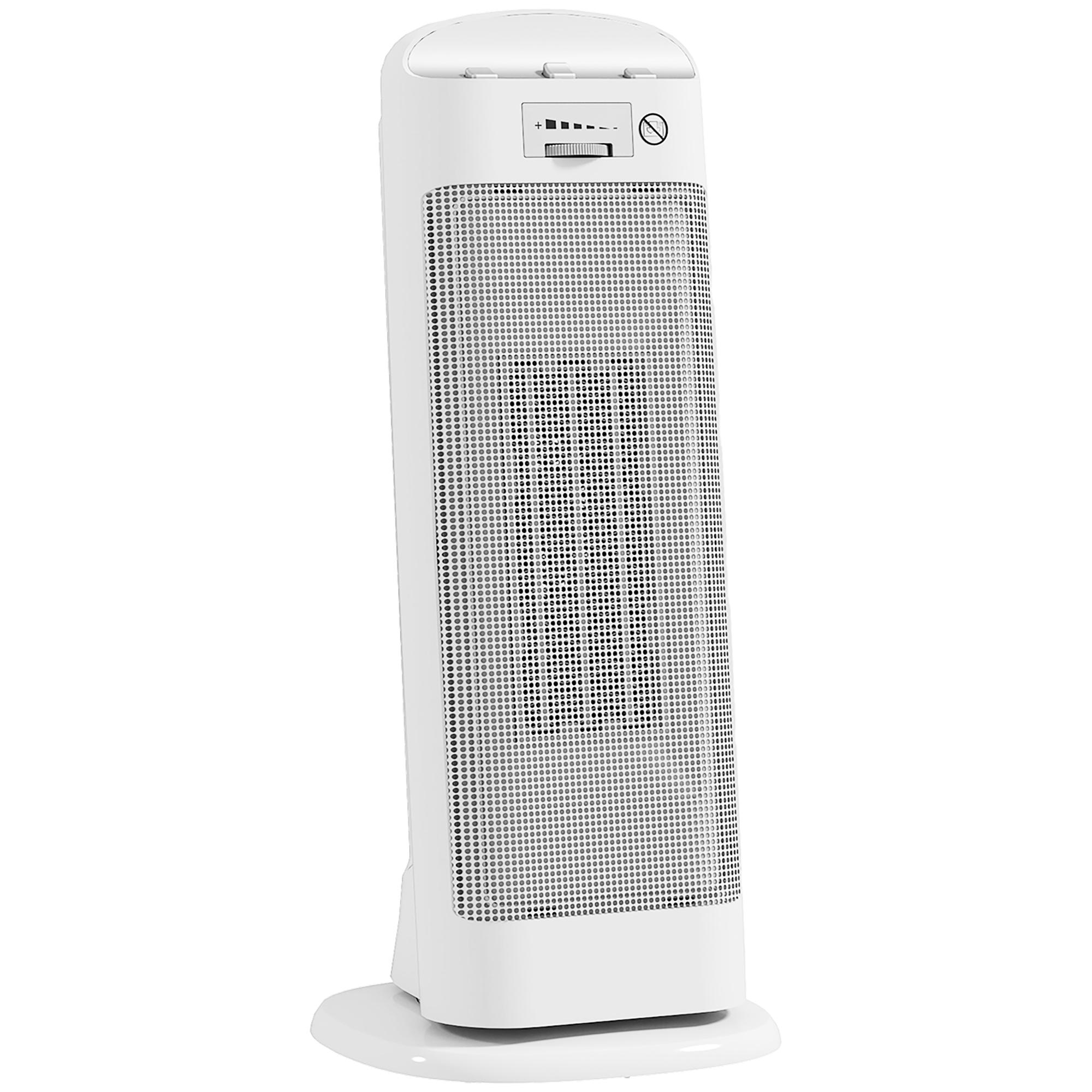 Aquecedor Elétrico de Baixo Consumo 2000W PTC com 4 Modos Termóstato Regulável Oscilação de 55° 20x20x49 cm Branco