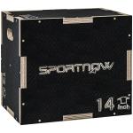 Caixa Pliométrica com 3 Alturas Diferentes para Treino de Força em Casa Ginásio CrossFit Carga 120 kg 40,5x35,5x30,5 cm Preto