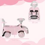 Carro Andador para Bebés de 18 - 36 Meses Carro Andador com Volante Buzina e Sistema Anti - Tombo 53x25x35 cm Rosa