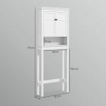 Móvel sobre Sanita Armário para Máquina de Lavar Roupa com 2 Portas Compartimento e Prateleira Ajustável 70x20x175 cm Branco