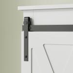 Móvel sobre Sanita com Porta de Correr Estilo Celeiro e 6 Compartimentos Móvel Casa de Banho Rústico 67x25x172 cm Branco