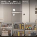 Ilha de Cozinha com Rodas com Gaveta Suporte para Temperos de 3 Níveis e Prateleira Ajustável 82x38x86,5 cm Branco
