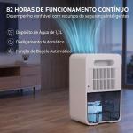 Desumidificador 0,4 L/Dia para 15 m² Depósito 1,2 L Luz RGB Temporizador 12 h Ecrã LED Preto