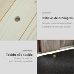 Horta Vertical Mesa de Cultivo Elevada com Prateleira Tecido Geotextil Rodas com Freios Portátil para Jardim Terraço 118x55x83cm Madeira Natural