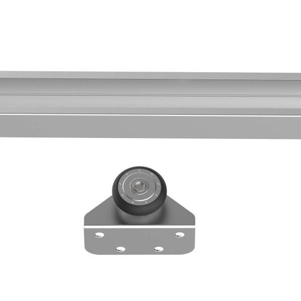 Ferragem para Porta Corredeira 186cm Kit de Acessórios para Porta Corredeira de Madeira com Trilho de Metal e 2 Roldanas Prata