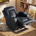 Poltrona de Massagem Reclinável até 145° com 8 Pontos de Massagem por Vibração Função de Aquecimento 82x99x103 cm Preto