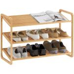 Sapateira de 3 Níveis Estante para Sapatos em Bambu para 12 Pares de Sapatos 76x33x50,8 cm Madeira