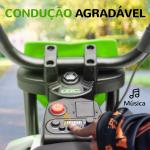 Mota Elétrica para Crianças com Bateria 12V Música Velocidade 2,4 - 5 km/h e Rodas Auxiliares 107x56x70 cm Verde