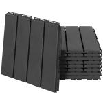 Conjunto de 9 Estrados 30x30 cm com Área de 0,81 m² para Exterior e Interior Estrados com Sistema Clique com Superfície Antiderrapante para Balcão Terraço Jardim Preto