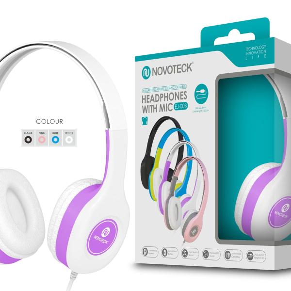 Auscultador com Micro - 120cm - Jack 3.50mm Branco EJ-003