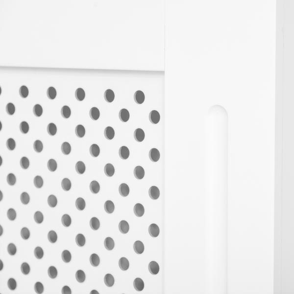 Cobertura para Radiador em MDF com Ripas e Prateleira Superior 151,5x19x82 cm Branco