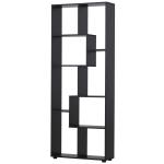 Estante Moderna Biblioteca Estreita com 8 Prateleiras para Sala Quarto e Escritório 70x24x178 cm Preto
