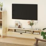 Móvel de TV Suspenso com Orifício para Cabos Estilo Moderno para Televisão 60 Polegadas 140x24x16 cm Madeira