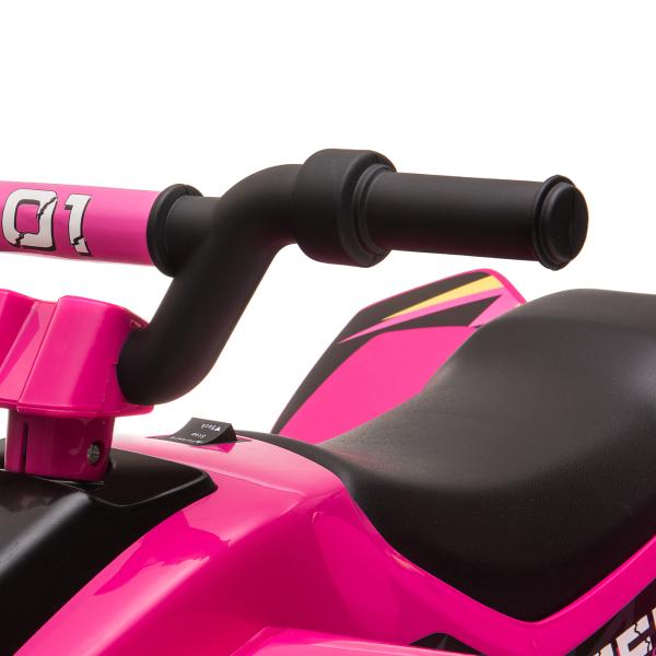 Quadriciclo Elétrico para Crianças de 18 - 36 Meses Quadriciclo a Bateria 6V com Avance e Retrocesso 72x40x45,5cm Rosa