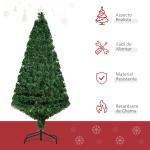 Árvore de Natal Artificial 150 cm Árvore de Natal com Fibra Óptica e Suporte Metálico Decoração de Natal Ø75x150 cm Verde