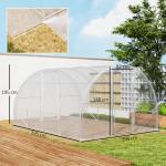 Estufa de Túnel 395x295x195 cm Estufa de Jardim com 2 Portas Estufa para Horticultura com Teto Arredondado Transparente