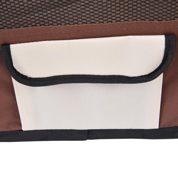 Parque Dobrável para Cães e Gatos, Cercado Portátil para Animais Pequenos em Tecido Oxford Impermeável, Ø90x41 cm, Castanho