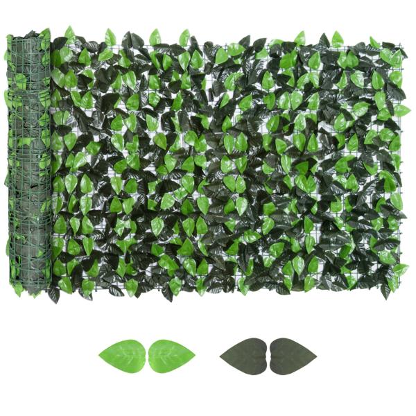 Vedação Artificial em Rolo 3x1m para Balcão Jardim Exterior Planta Decorativa de Parede PE Verde