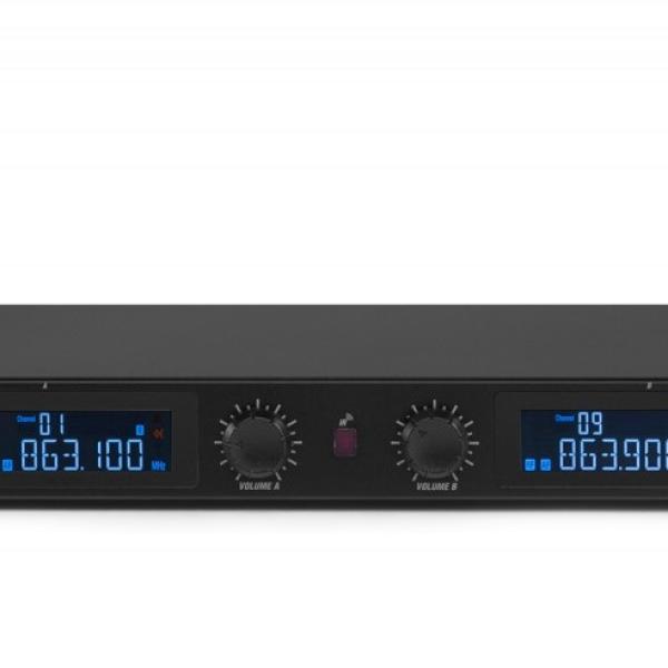 Central 2 Microfones UHF Digital 20 Canais (Mão e Cabeça) s/ Fios PD632C - Power Dynamics