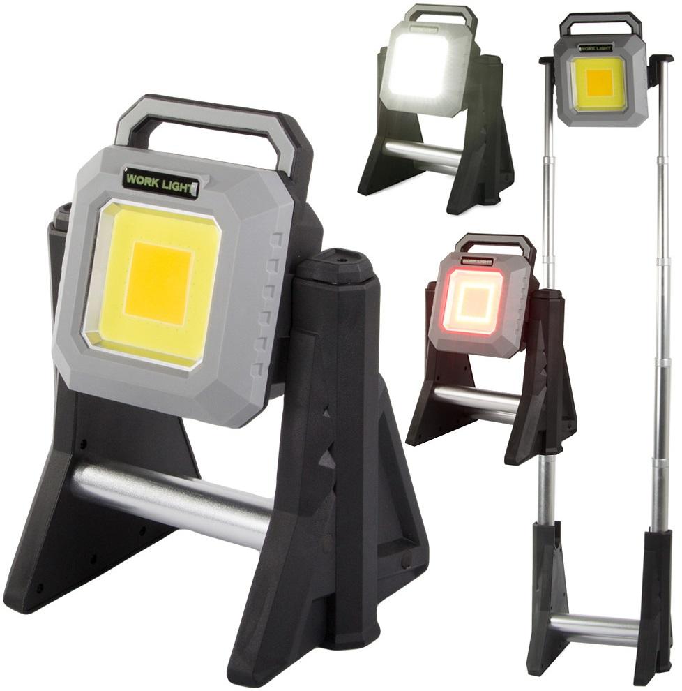 Projector LED COB 2700~6500K + Luz Emergência 3000Lm Telesópico Recarregável USB (IP65)