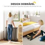 Barreira de Segurança para Animais de Estimação Barreira Dobrável de 5 Painéis com Fechadura Inteligente 300x74,5 cm Preto