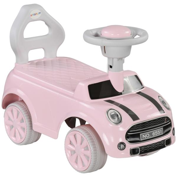Carro Andador para Bebés de 18 - 36 Meses Carro Andador com Volante Buzina e Sistema Anti - Tombo 53x25x35 cm Rosa