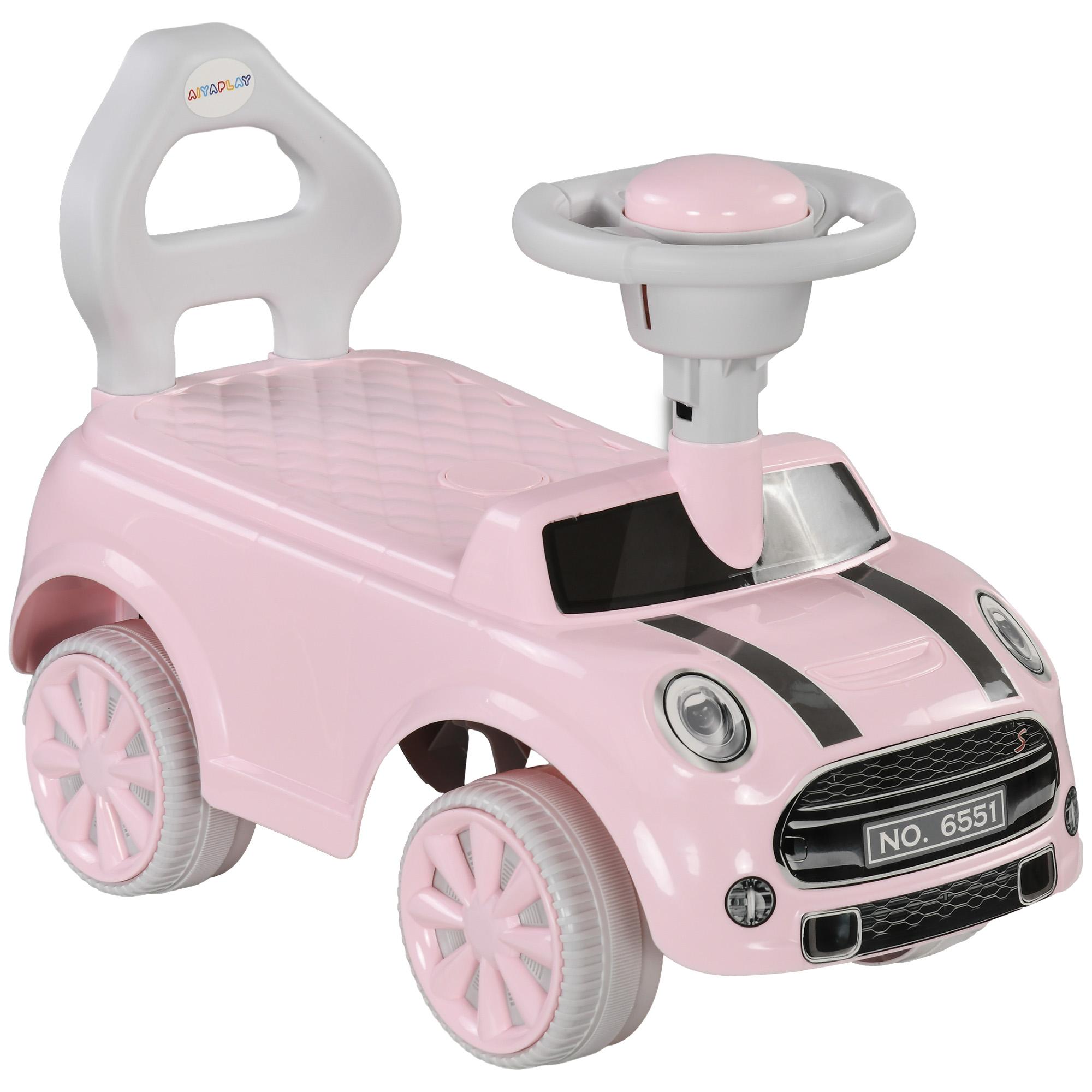 Carro Andador para Bebés de 18 - 36 Meses Carro Andador com Volante Buzina e Sistema Anti - Tombo 53x25x35 cm Rosa