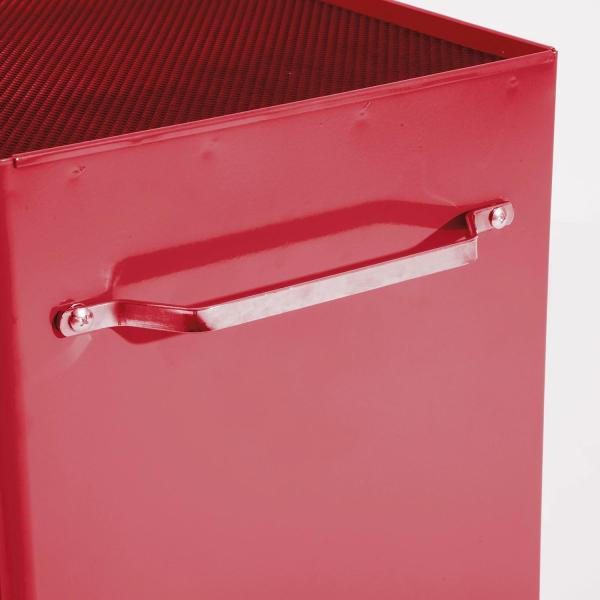 Carrinho de Ferramentas para Oficina com Rodas e 5 Gavetas Fechadura e Alça Lateral 61,5x33x85 cm Vermelho