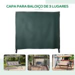 Capa para Móveis de Jardim Capa Protetora para Baloiços de Exterior com Zíper 205x124x164cm Verde