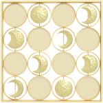 Decoração de Parede Metálica de Fases Lunares com 16 Discos para Sala Quarto Corredor 67,9x67,9 Dourado