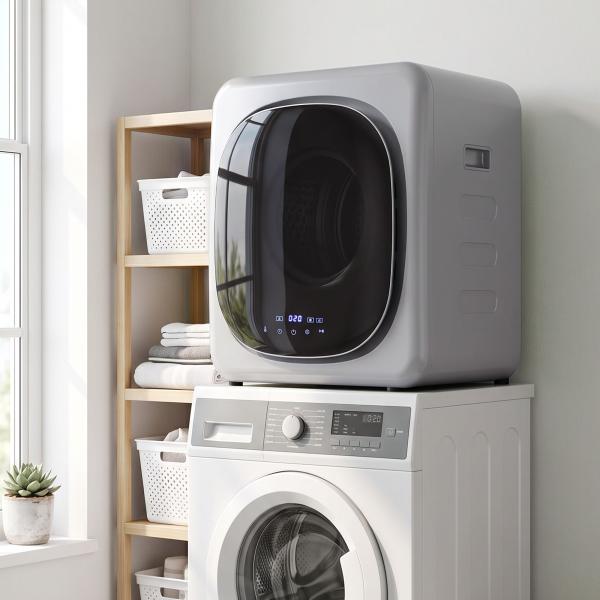 Máquina de Secar Roupa de Exaustão 4 kg 800 W com Ecrã Tátil, Controlo de Tempo e Temperatura, Função Anti - rugas, Prata