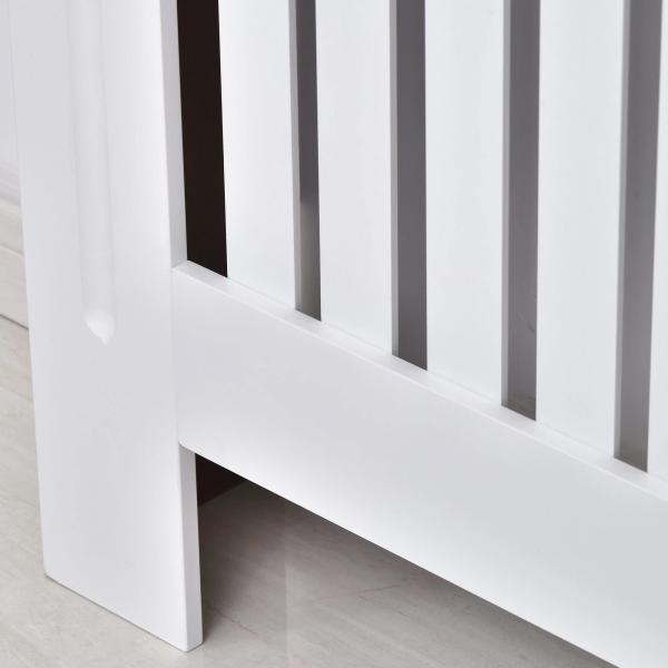 Cobertura Radiador Moderna de MDF com Prateleira Superior para Sala de Estar Dormitório Escritório 112x19x81cm Branco
