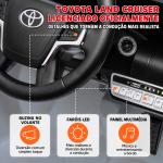 Carro Elétrico para Crianças Toyota Land Cruiser 12V com Faróis Buzina Arranque Lento e Música MP3 107x65x55,5 cm Cinza
