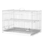 Gaiola para pássaros 60x41x41cm Aviário com 2 poleiros e 3 portas para pássaros pequenos Canários Papagaios de metal branco