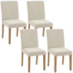 Conjunto de 4 Cadeiras de Jantar Cadeiras Modernas para Cozinha Encosto Alto Estofadas em Veludo Assento Acolchoado 44x56x90 cm Bege