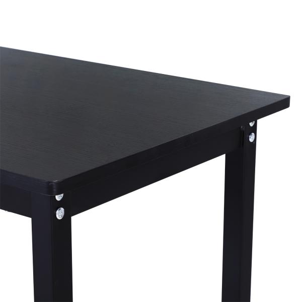 Secretária de Canto Mesa de Computador em Forma de L com Estrutura de Aço 168x120x75cm Preto