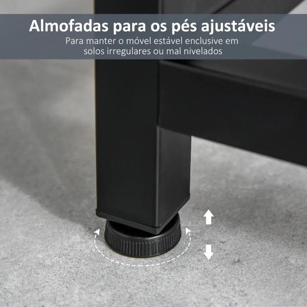 Consola Mesa de Entrada 120x34x81cm com 2 Gavetas e Pés Ajustáveis Móvel de Entrada de Estilo Moderno para Corredor Entrada Branco e Preto