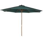 Chapéu de Sol Ø300x250cm Chapéu de Sol com Mastro de Madeira com 8 Hastes Sistema de Polia com Fixação Verde