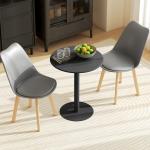 Mesa de Refeição Redonda para 2 Pessoas Mesa de Cozinha de Aço para Interior e Exterior Ø60x72 cm Preto