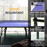 Mesa de Ping Pong Dobrável Profissional com Rodas Inclui 2 Raquetes e 3 Bolas para Interior 274x152,5x76 cm Azul
