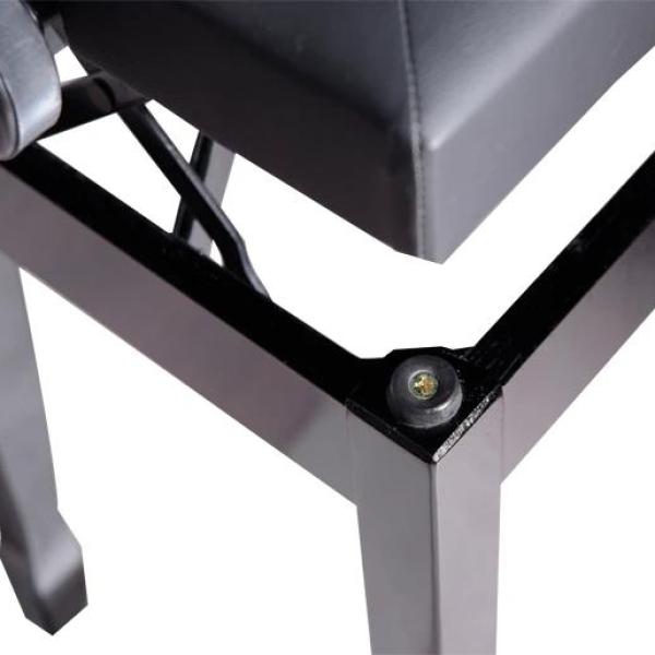 Banco de Piano com Espaço de Armazenamento Altura Ajustável com Assento Acolchoado Carga 200 kg 54,5x33x48 - 58 cm Preto