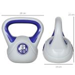 Kettlebell 6 kg Peso Russo com Revestimento de PU e Enchimento de Areia para Treino 20x13x22 cm Roxo e Cinza