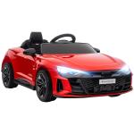 Carro Elétrico AUDI RS E - Tron GT 12V com 2 Motores Controlo Remoto Faróis LED Buzina Música USB 3 - 5km/h 103x58x41 cm Vermelho