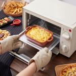 Mini Forno Elétrico 9L com Temperatura Ajustável até 230°C Temporizador 60 min e Bandeja para Assar 35x24,6x20 cm Creme