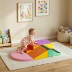 Conjunto de 6 Blocos de Espuma para Crianças de 18 - 36 Meses Brinquedo Educativo de Construção 150x100x24cm Multicor