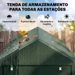 Abrigo para Ferramentas Bicicletas e Motos 120x179x165 cm Garagem Portátil com 2 Habitações Verde Escuro
