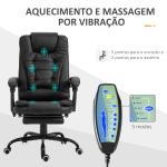 Cadeira de Massagem com 7 Pontos de Massagem Reclinável com Apoio para os Pés e Controlo Remoto 67x79x111 - 121 cm Preto