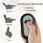 Poltrona Reclinável Elétrica Levanta Pessoas com Massagem Vibratória e Aquecimento 98x96x105 cm Creme